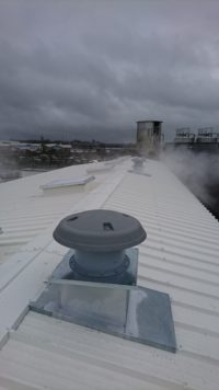 Tourelle ventilation en toiture sur souche toiture.