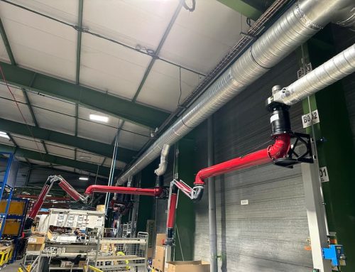 Aspiration fumées de brasage – 7 bras articulés sur poteaux – Bayonne (64)